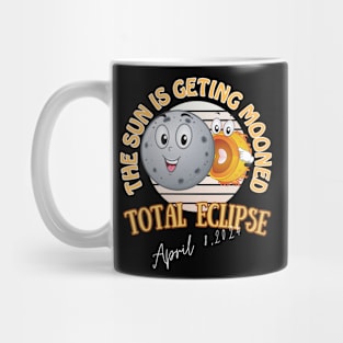 Funny Solar Eclipse April 2024 Sun is Getting Mooned T-Shirt Mug